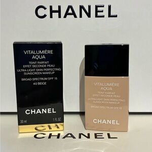 CHANEL Vitalumière Aqua Foundation 40 Beige Ultra-Light SPF15 30ml (New in box)